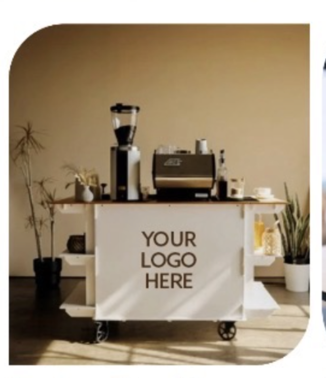 Custom Harbor Grounds coffee cart graphic option