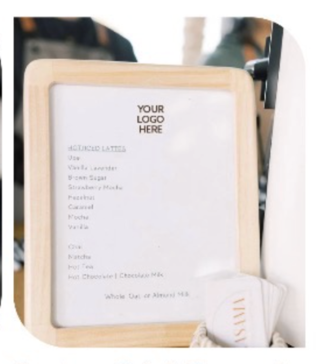 Custom Harbor Grounds drink menu board